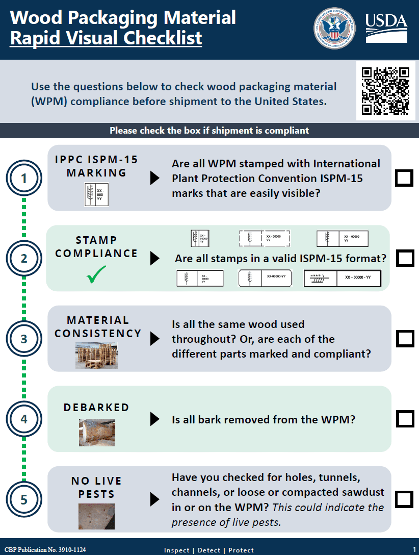 USDA ISPM-15 Wood Packaging Material Rapid Visual Checklist