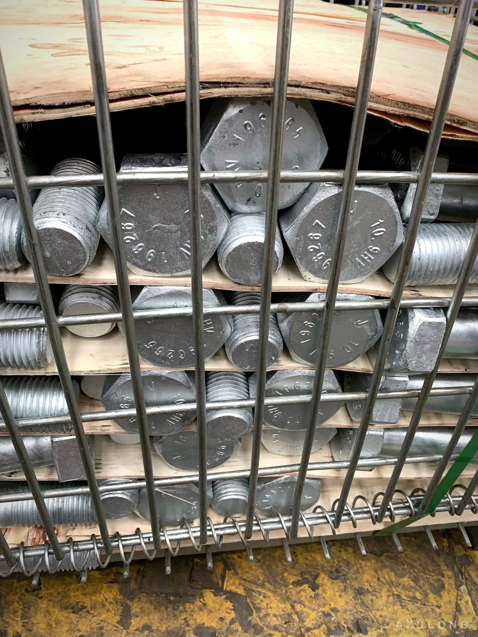 Grade 10.9 HV markings stamped on galvanized bolt heads